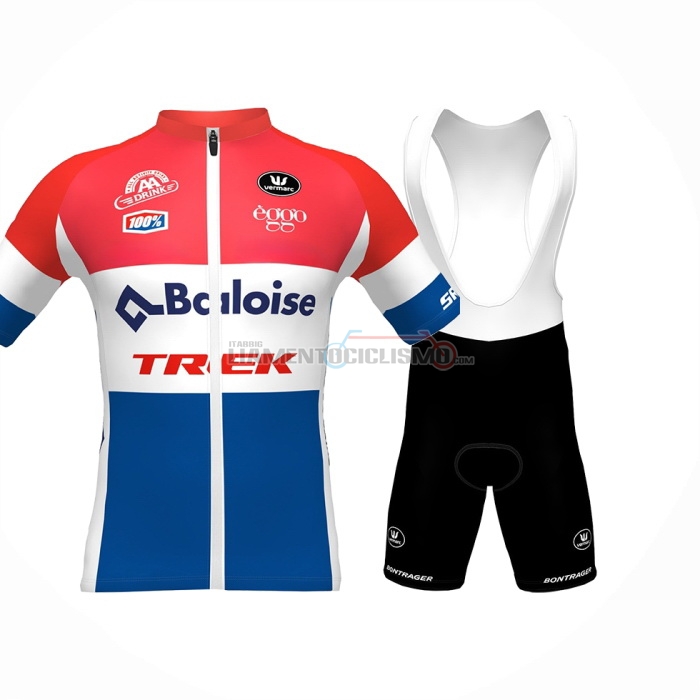 2024 Abbigliamento Ciclismo Baloise Trek Rosso Bianco Blu Manica Corta e Salopette